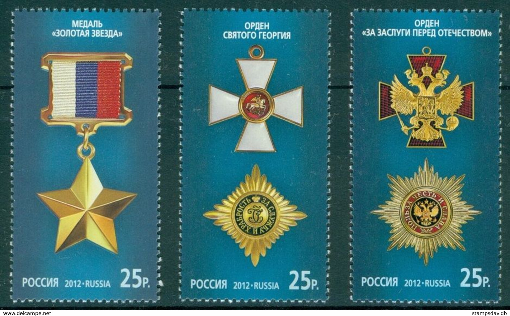 2012 Russia 1796-1798 State Awards Of Russia 9,00 € - Unused Stamps