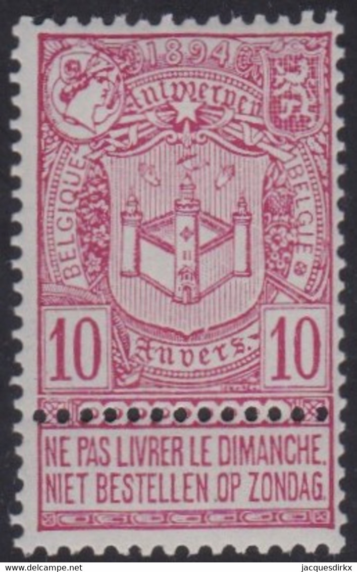 Belgie   .   OBP  .    69   .   **    .   Postfris     .  /  .   Neuf  SANS Charnière - 1894-1896 Exposiciones