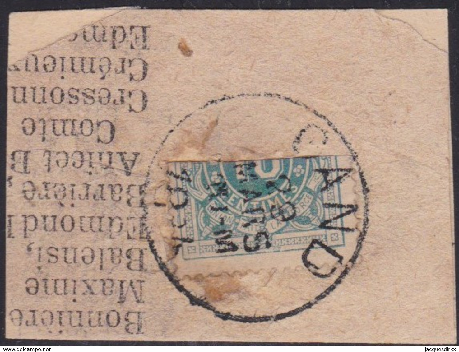 Belgie   .   OBP  .     TX 1  Halve Zegel Op Fragment       .    O     .    Gebruikt       .  /  .    Oblitéré - Postzegels