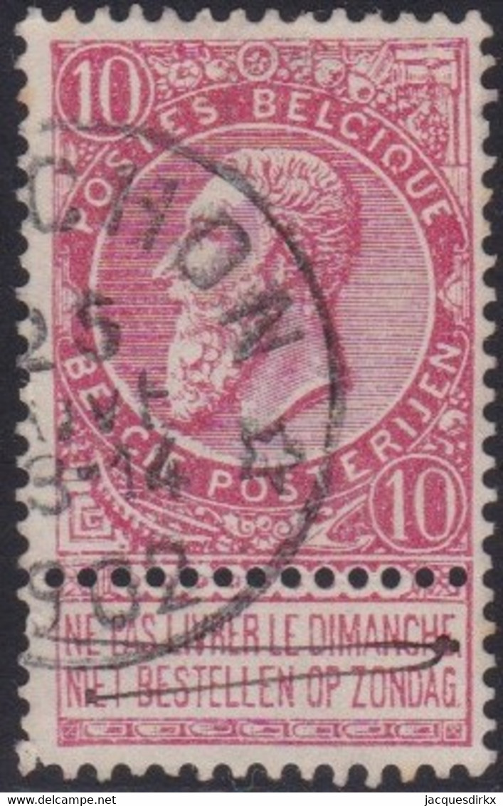 Belgie   .   OBP  .   58   .    Barchon      .    O     .    Gebruikt       .  /  .    Oblitéré - 1893-1900 Thin Beard