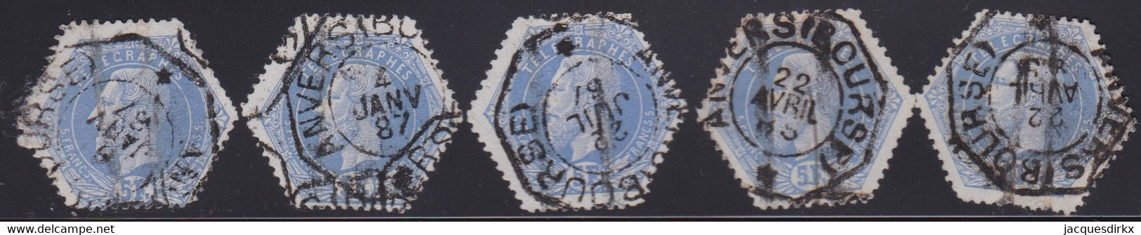 Belgie   .   OBP  .   TG 7  5x     .    O       .    Gebruikt        .  /  .   Oblitéré - Timbres Télégraphes [TG]