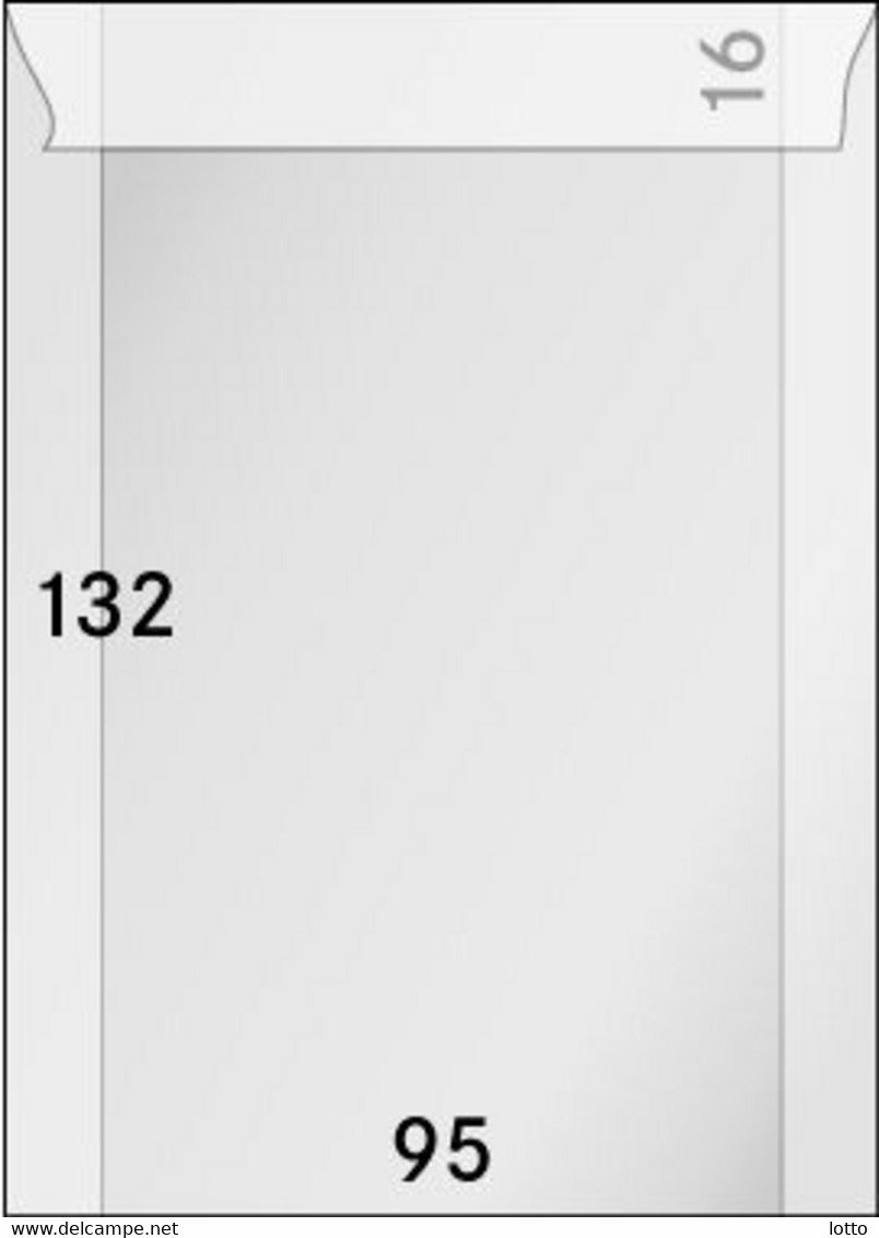 Lindner Pergamin-Tüten (708), 95 X 132 + 16 Mm Klappe, 100er-Packung - NEU - Sobres Transparentes