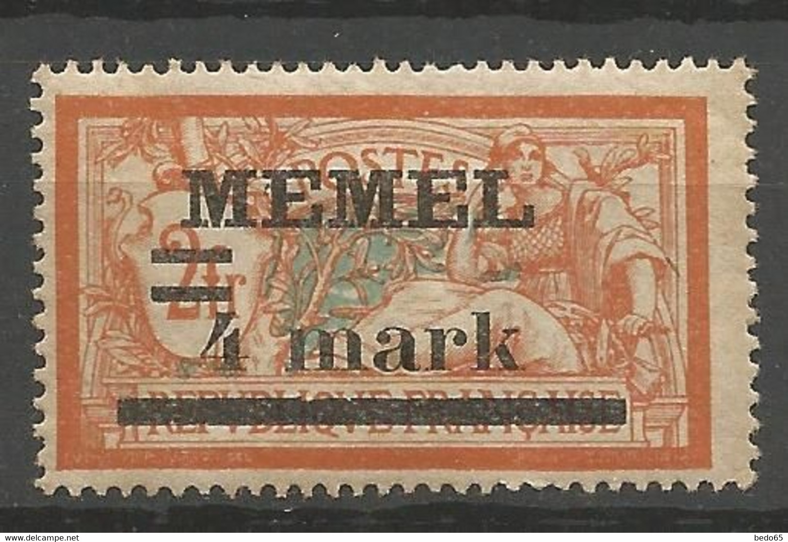 MEMEL N° 31 Papier Jaunâtre NEUF*   CHARNIERE  / MH - Unused Stamps