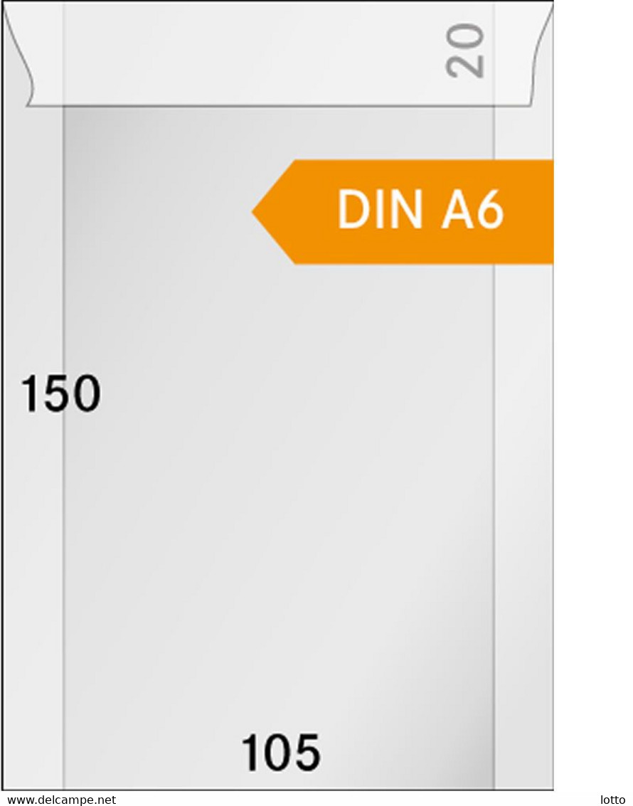 Lindner Pergamin-Tüten (709), 105 X 150 + 20 Mm Klappe, 500er-Packung - NEU OVP - Buste Trasparenti