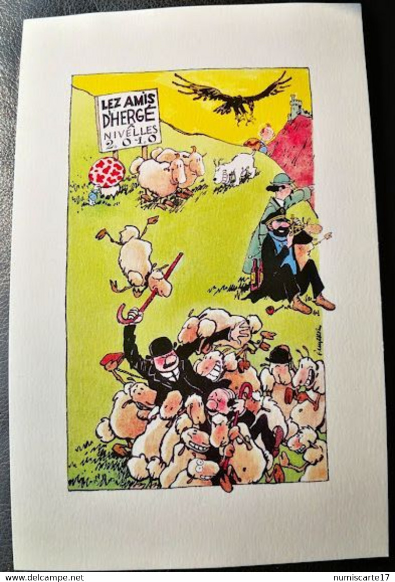 Les Amis De Hergé - Dessin De F'murr Pour Le Repas Du 25e Anniversaire 2010 -  Ex-libris 27cm  - 250 Exemplaires - Künstler D - F