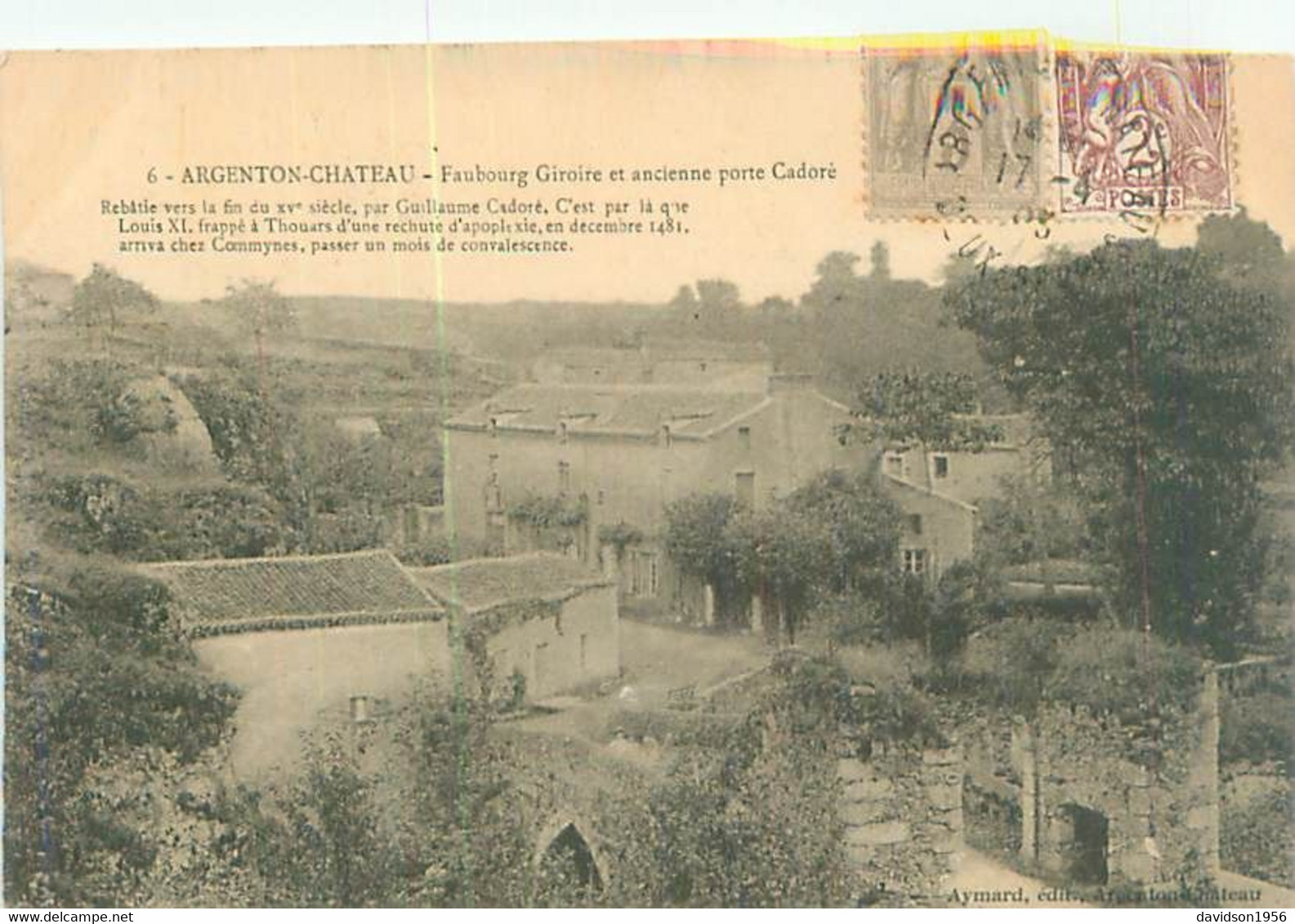Cpa  -     Argenton Le Château -  Faubourg Giroire Et Ancienne Porte Cadoré    C1220 - Argenton Chateau