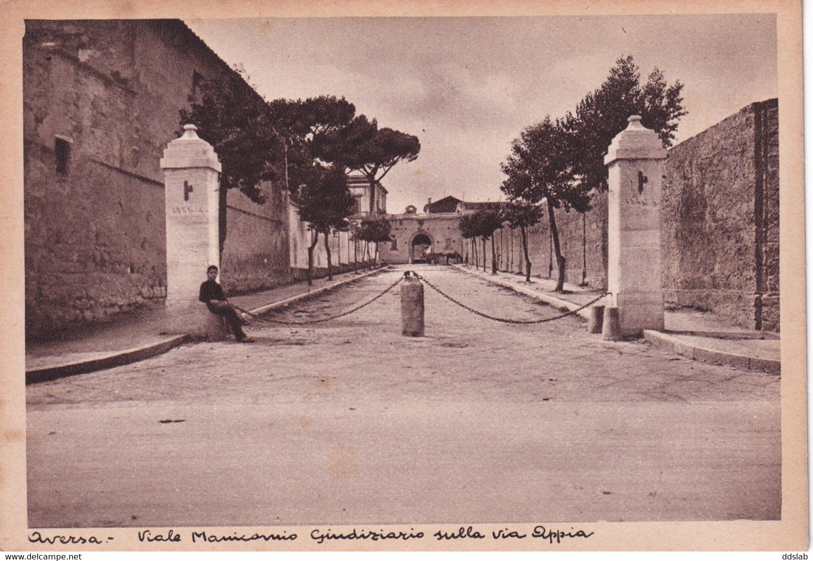 Aversa (Caserta) - Anni '40 - Viale Manicomio Giudiziario Sulla Via Appia - Aversa