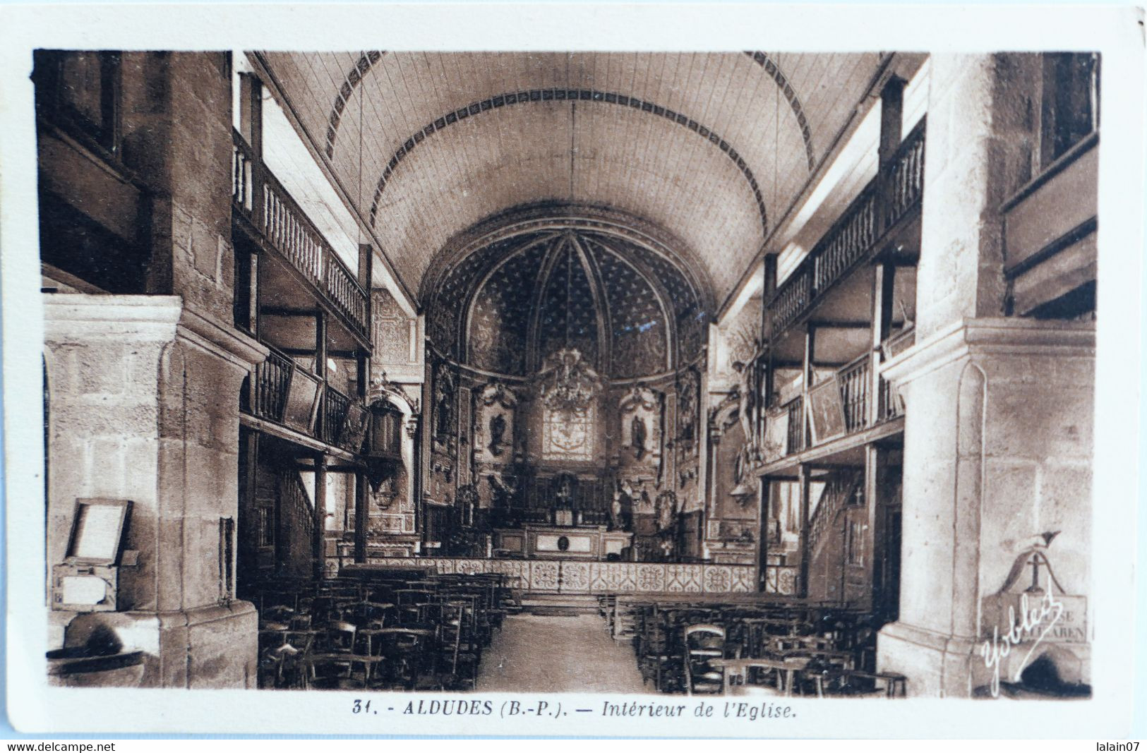 C. P. A. : 64 : ALDUDES : Intérieur De L'Eglise - Aldudes