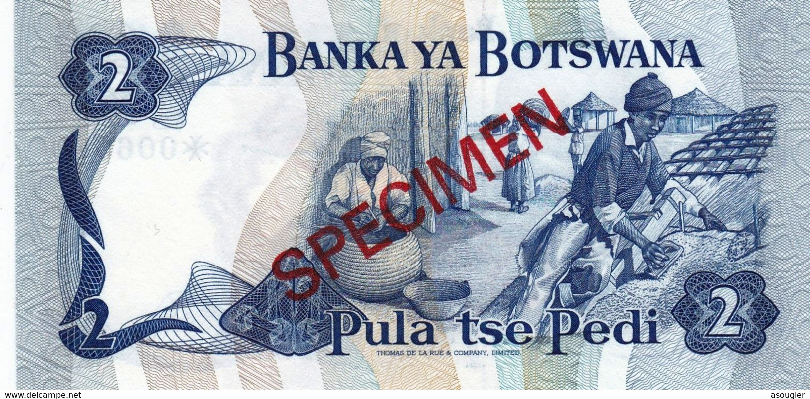 Botswana 2 PULA 1976 SPECIMEN P-2 "free Shipping Via Registered Air Mail" - Botswana