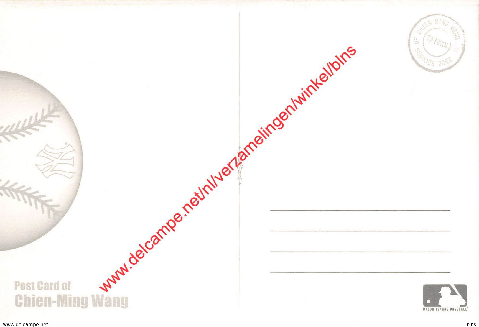 Chien-Ming Wang - 王建民  Wáng Jiànmín - 2006 - Major League Baseball - New York Yankees  - Baseball Postcard - Other & Unclassified