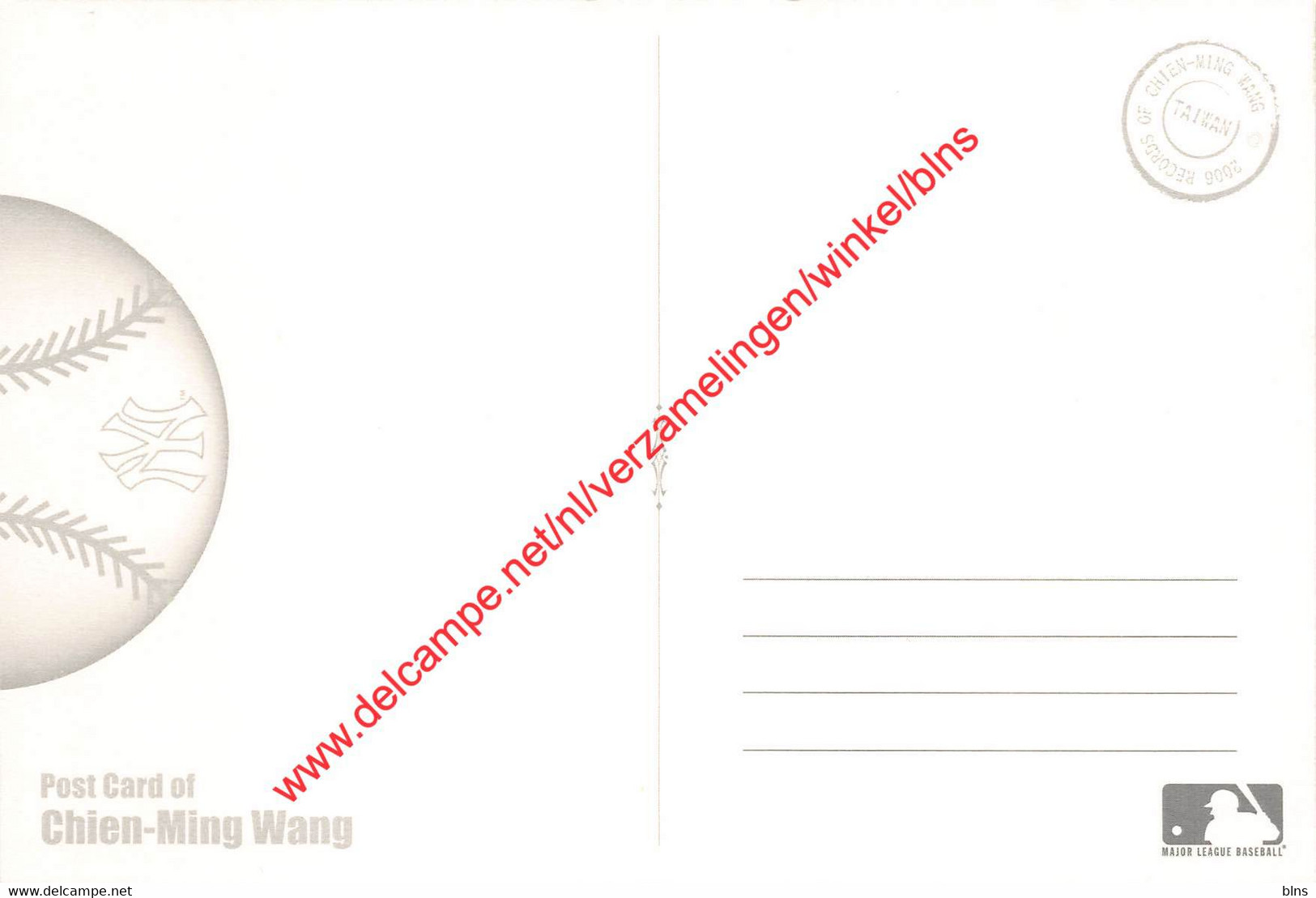 Chien-Ming Wang - 王建民  Wáng Jiànmín - 2006 - Major League Baseball - New York Yankees  - Baseball Postcard - Altri & Non Classificati