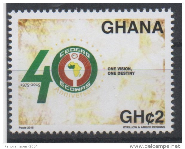 Ghana 2015 Emission Commune Joint Issue CEDEAO ECOWAS 40 Ans 40 Years - Emissions Communes