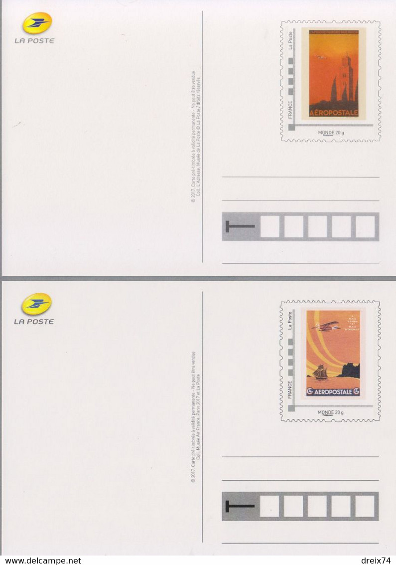 ❄️FRANCE 2017 - Lot De 4 Cartes Postales Prêt-à-poster - NEUF - Aéropostale - Konvolute: Ganzsachen & PAP