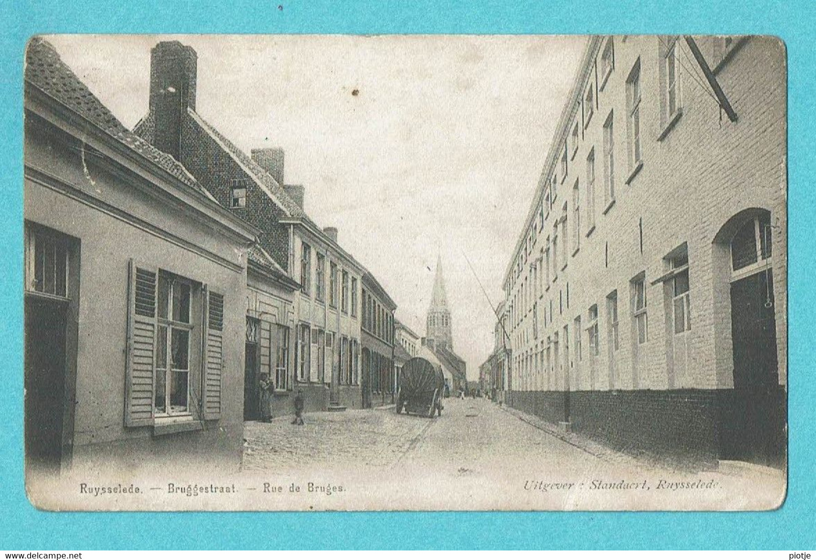 * Ruiselede - Ruysselede (West Vlaanderen) * (Uitgever Standaert) Bruggestraat, Rue De Bruges, église, Zeldzaam, TOP - Ruiselede