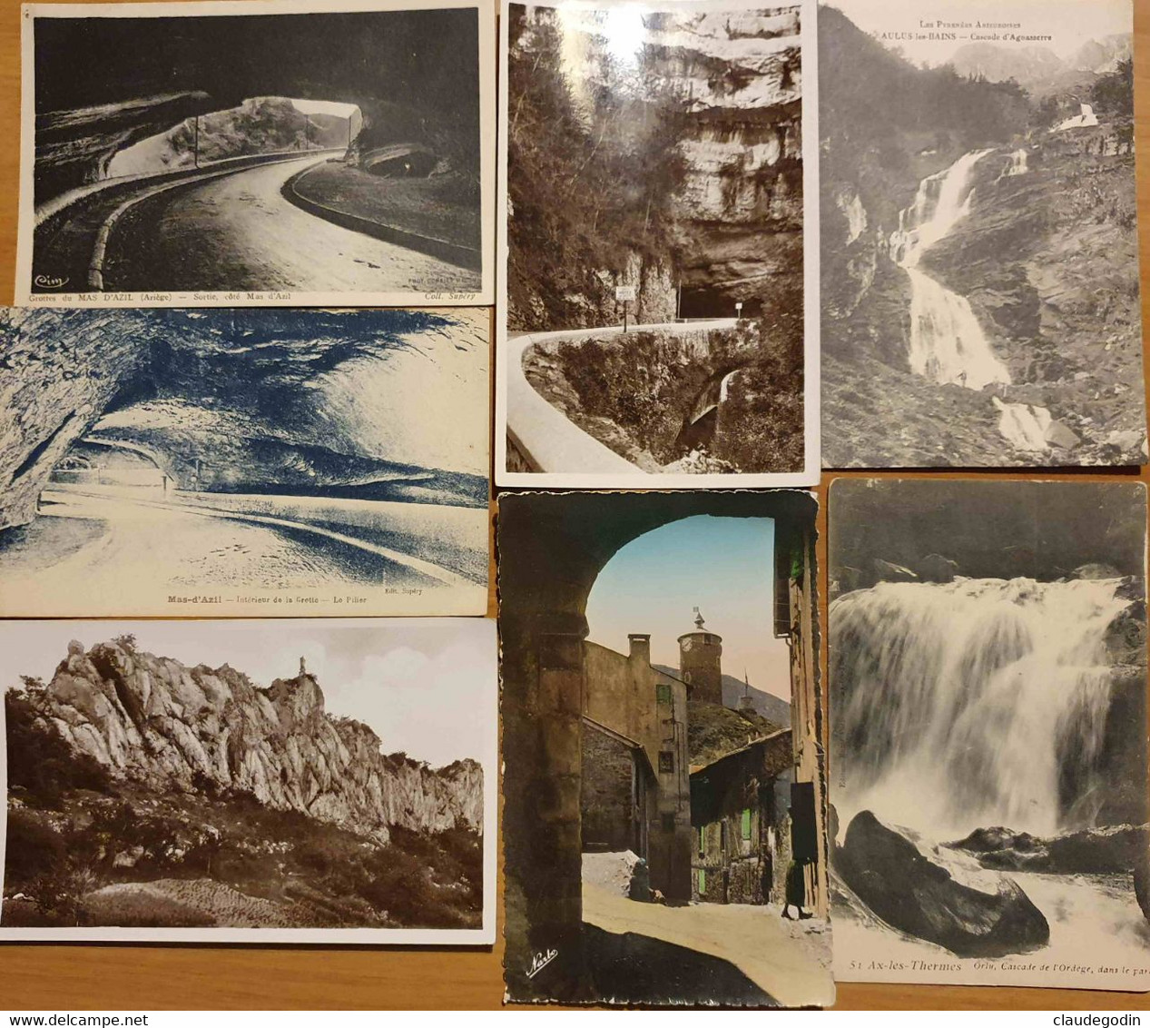 09. Grotte Du Mas D'Azil, Aulus Les Bains  Agnasserre, Tarascon Sur Ariège, Orlu Cascade Ordège. Lot 7 Pt Format - Andere & Zonder Classificatie