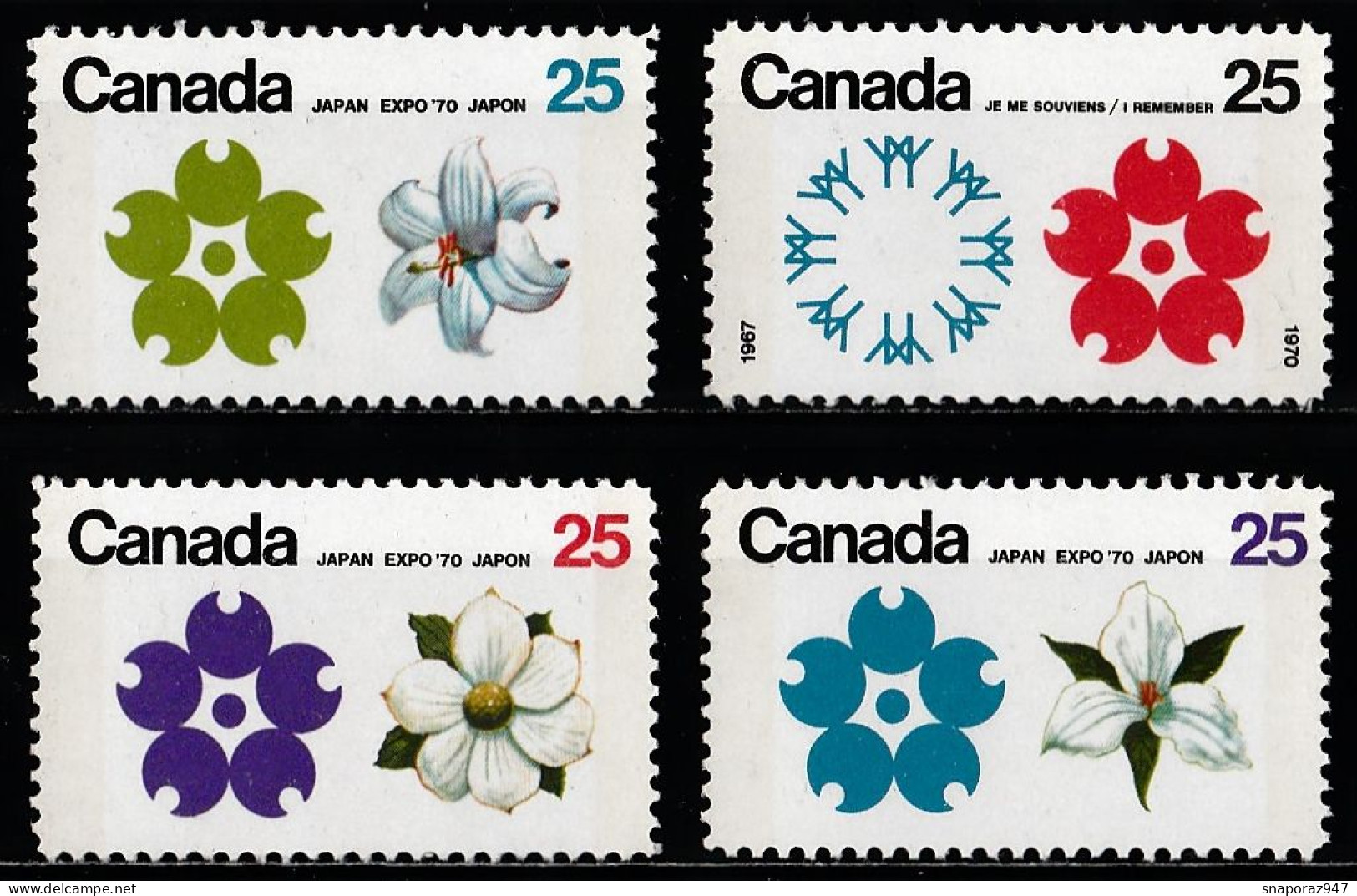 1970 Canada Osaka International "Emblems" Exhibition Flowers Set MNH**  Ab105 - 1970 – Osaka (Japan)