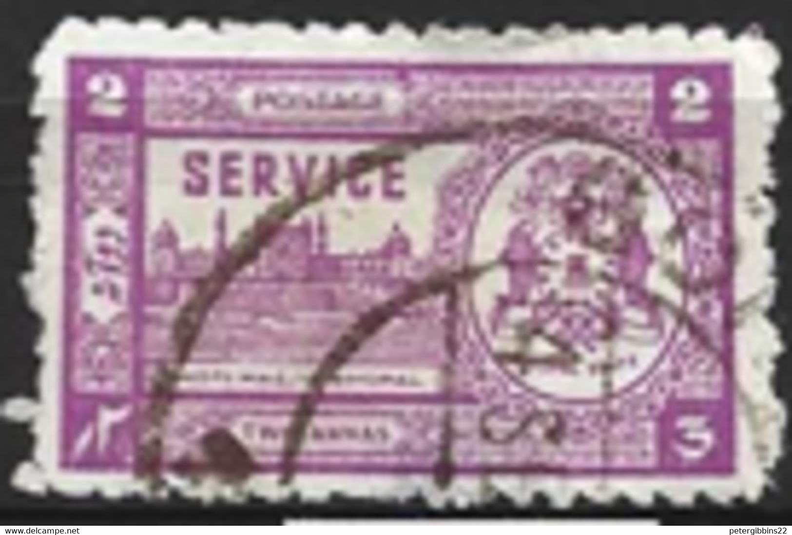 India  Bhopal  1944  SG 0348  SERVICE    Fine Used - Bhopal
