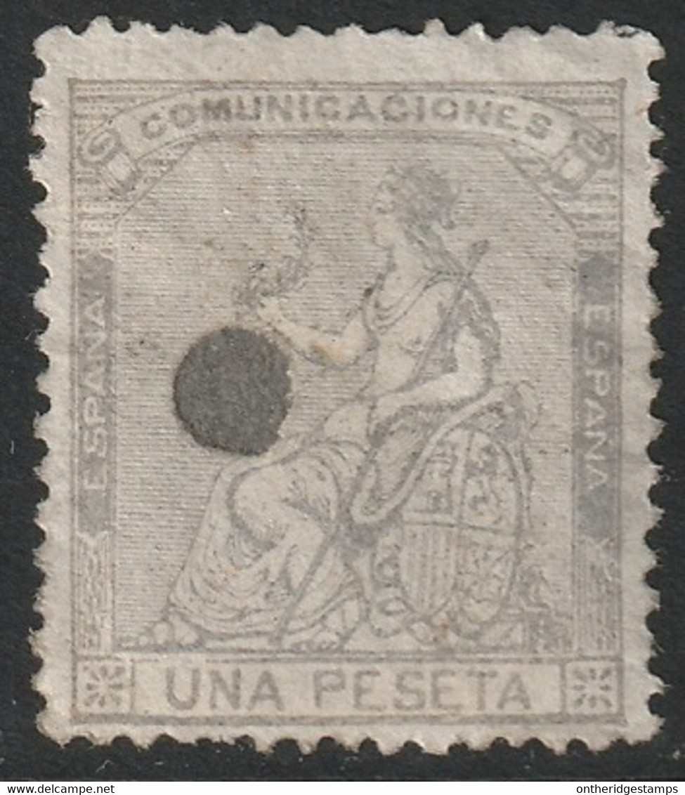 Spain 1873 Sc 198b Espana Ed 138T Yt 137 Used Telegraph Punch Cancel - Gebruikt