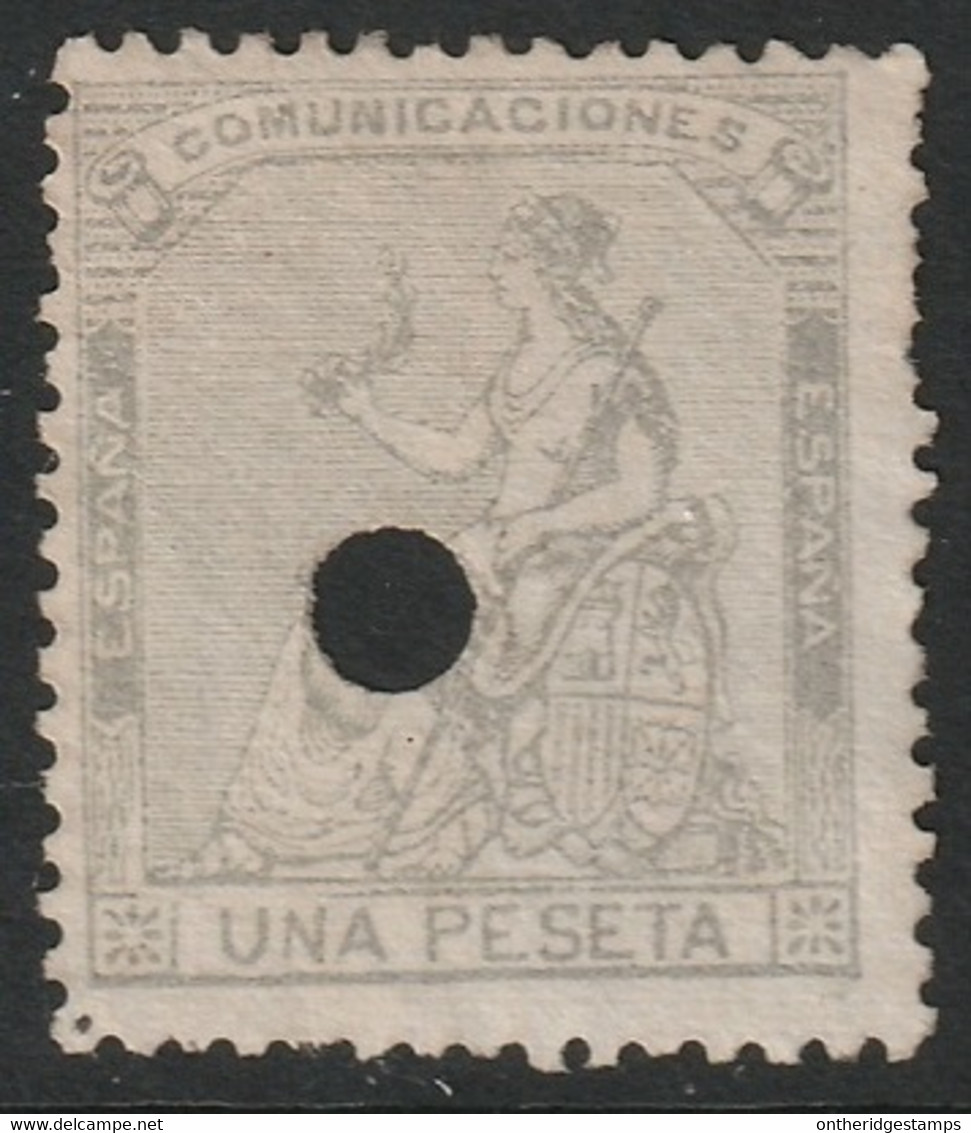 Spain 1873 Sc 198b Espana Ed 138T Yt 137 Used Telegraph Punch Cancel - Gebruikt