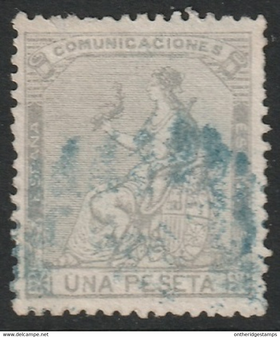 Spain 1873 Sc 198 Espana Ed 138 Yt 137 Used Blue Parrilla Cancel - Usados