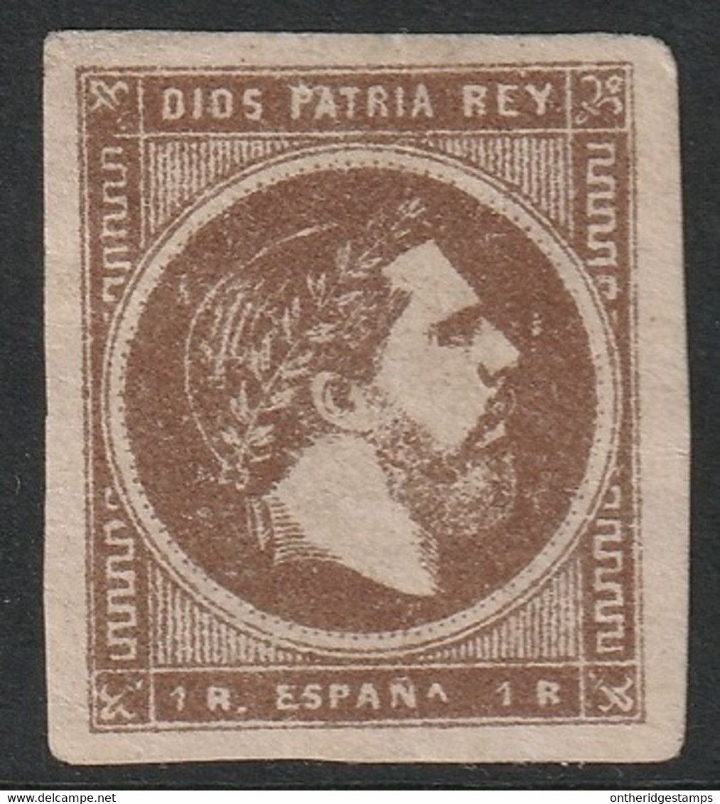 Spain 1874 Sc X7 Espana Ed 161ra Yt 3 Carlist MNG(*) "cut A" Variety - Carlisten