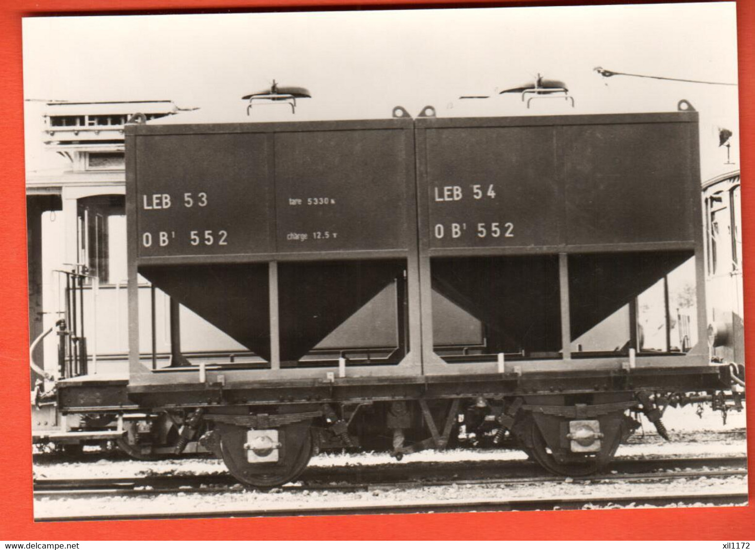 EAX-10  Train Lausanne Echallens Bercher  Wagon Pour Céréales  NC GF Dos Blanc Avec Désignations 1963 - Bercher