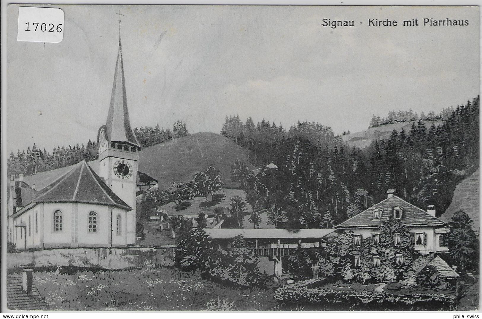 Signau - Kirche Mit Pfarrhaus - Litho - Signau