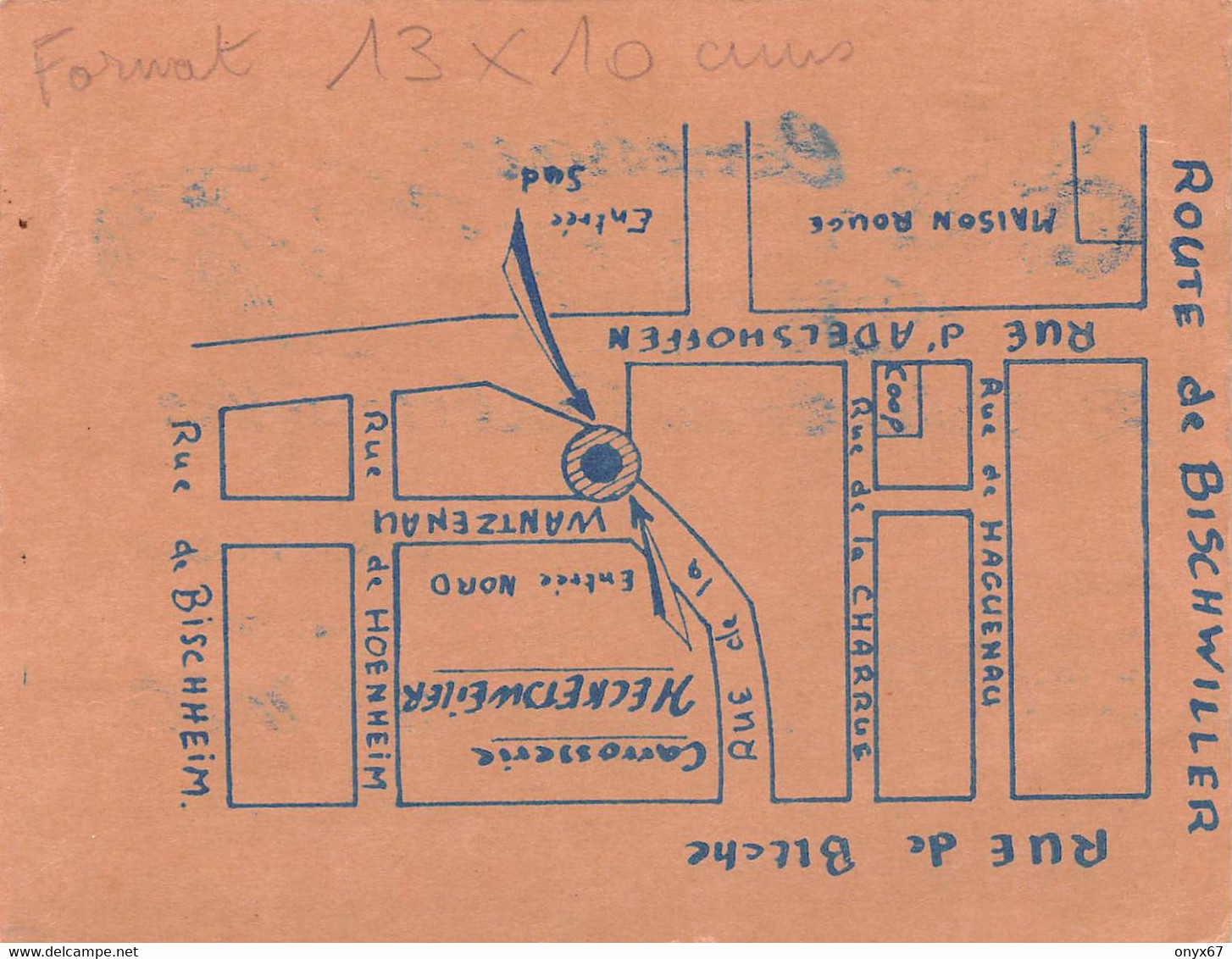 SCHILTIGHEIM-67-Bas-Rhin-CARTON PUBLICITAIRE 13 X 10 Garage Carrosserie AUTO-MOTO RITTERBECK-HECKETSWEILER - Schiltigheim