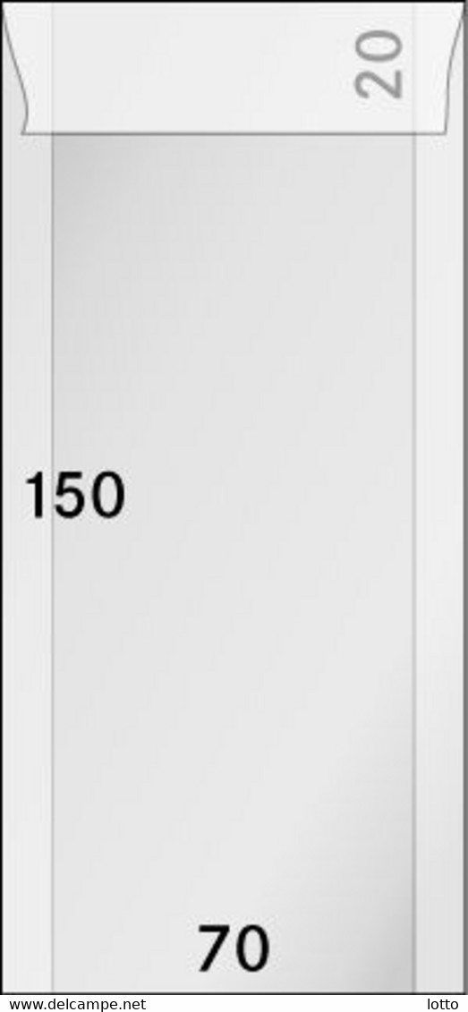 Lindner Pergamin-Tüten (713), 70 X 150 + 20 Mm Klappe, 500er-Packung - NEU OVP - Sobres Transparentes