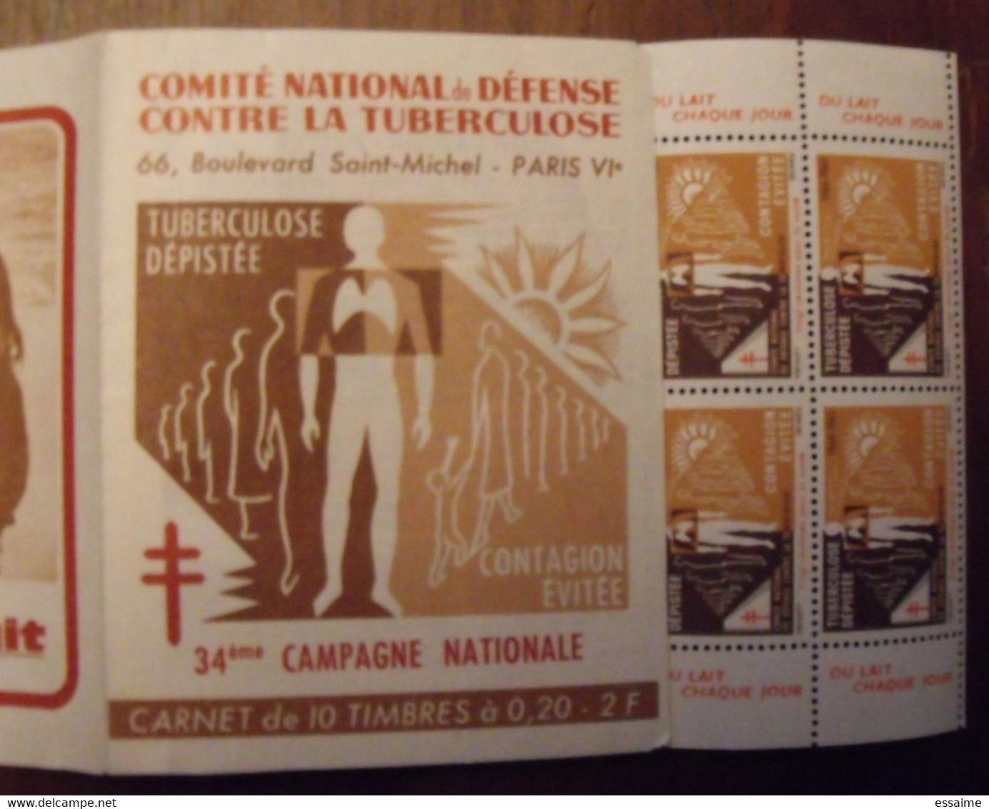 Carnet De Timbres Antituberculeux 1964-65. Pub Buvez Du Lait . Tuberculose Anti-tuberculeux. - Tuberkulose-Serien