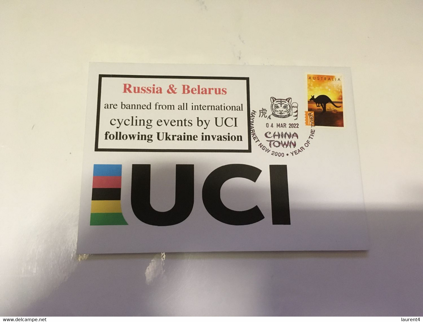 (3 G 18) Following Invasion Of Ukraine By Russia, Russia Is Banned From All Cycling Event By UCI - Unclassified