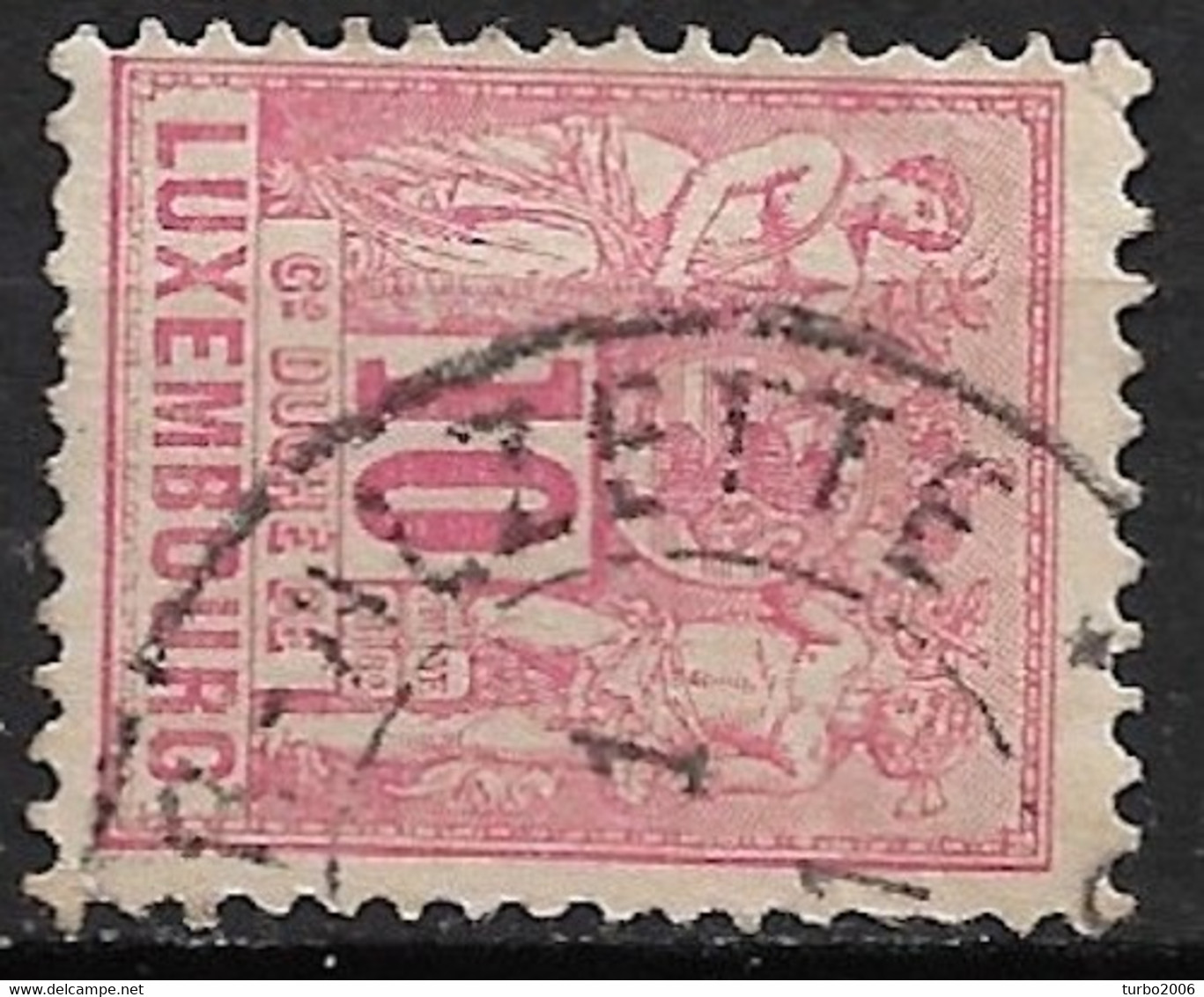 Luxemburg 1882 Cancellation ESCH-SUR-ALZETTE On Allegoric Design 10 C Red Michel 49 - 1882 Allegorie
