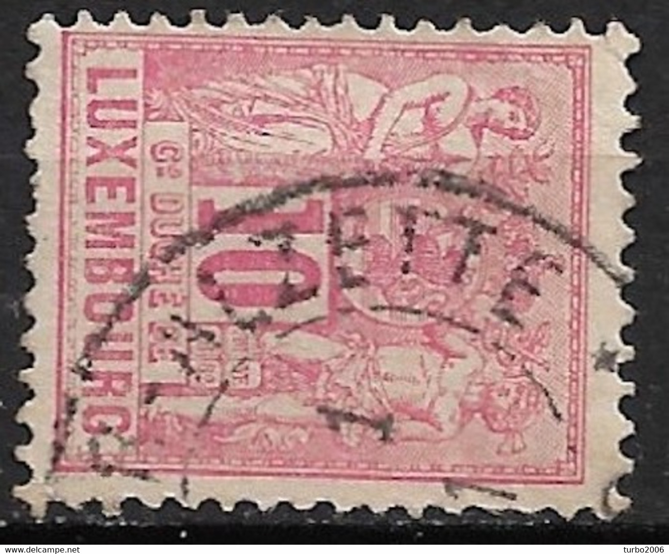 Luxemburg 1882 Cancellation ESCH-SUR-ALZETTE On Allegoric Design 10 C Red Michel 49 - 1882 Allegory