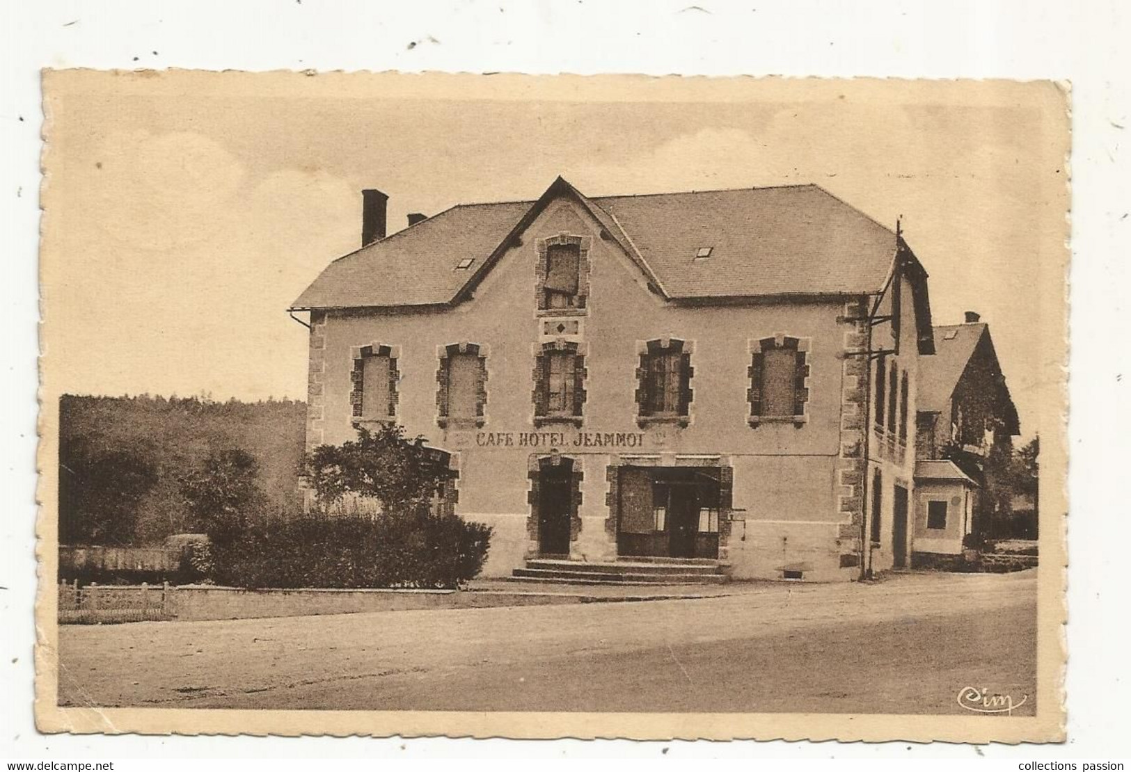 JC, Cp , Commerce , Café-hôtel JEAMMOT, 19 , LACELLE,Corrèze, Voyagée 1943 - Cafés