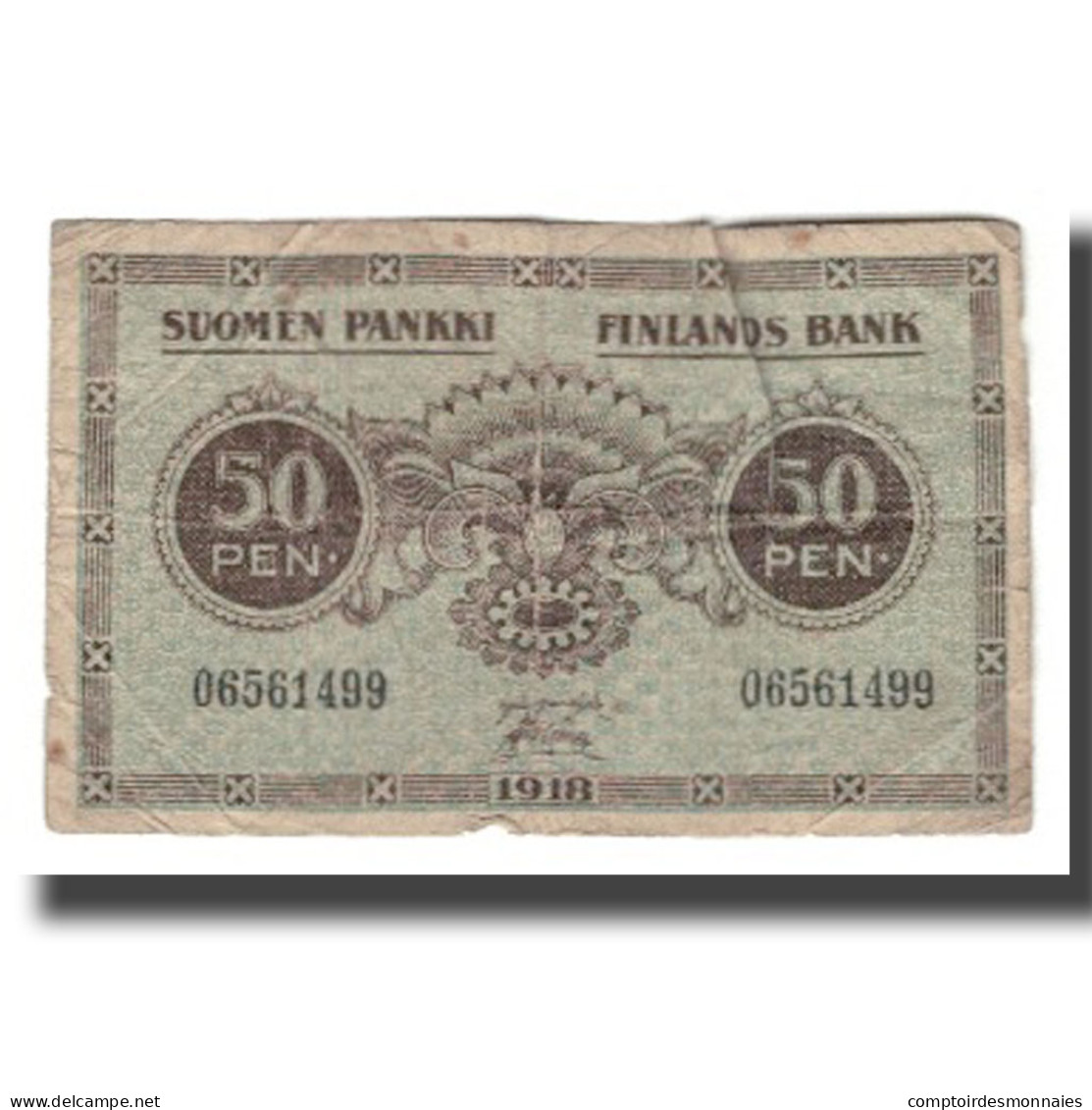 Billet, Finlande, 50 Penniä, 1918, KM:34, B - Finnland