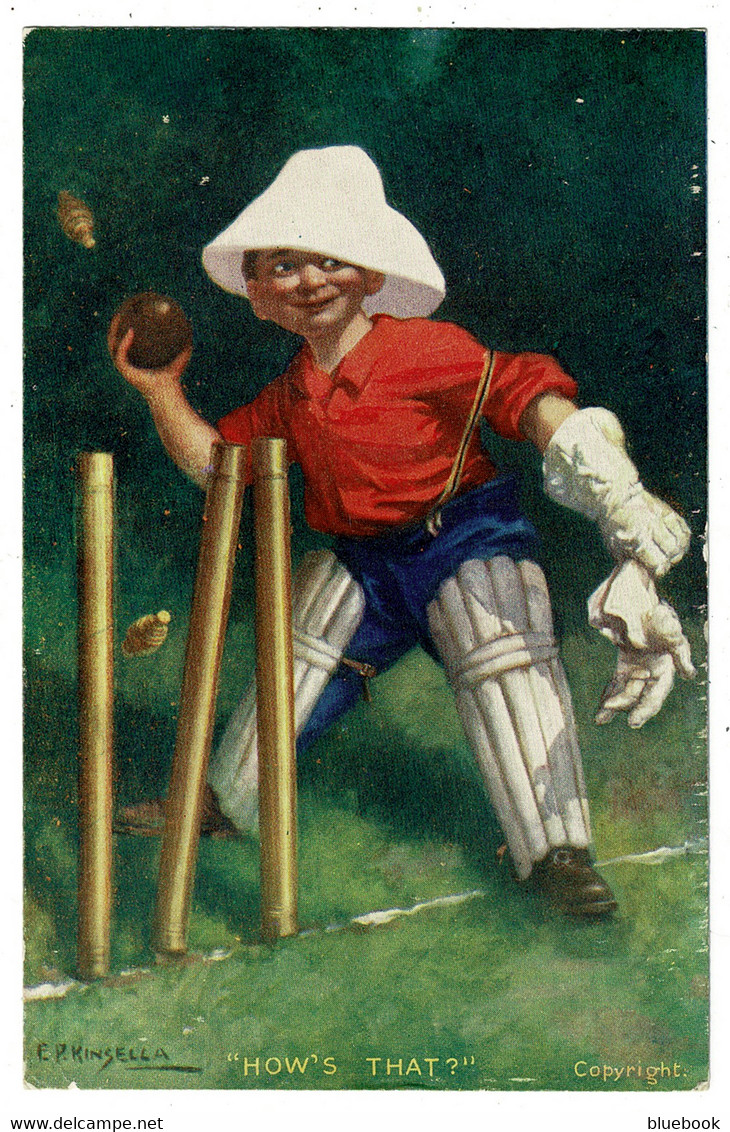 Ref 1528 -  1907 Kinsella  Comic Postcard - Cricket Theme "How's That" - Bandes Dessinées