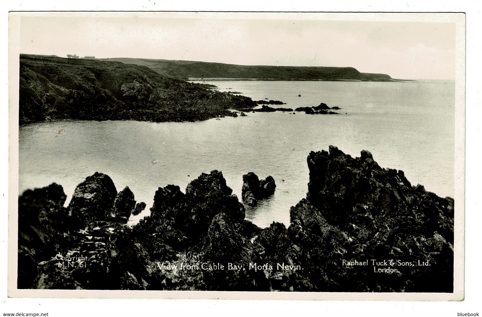 Ref 1529 -  Raphael Tuck Real Photo Postcard - View From Cable Bay Morfa Nevin Wales - Caernarvonshire