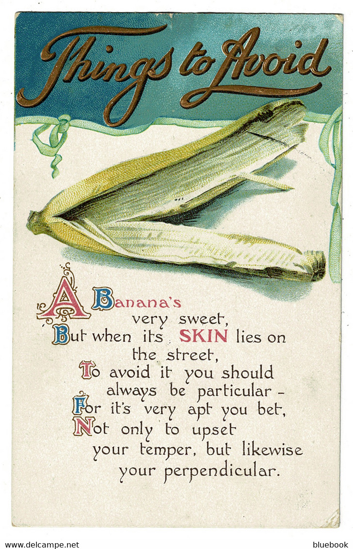 Ref 1530 - 1914 Comic Postcard - Things To Avoid - Banana Skin - Bandes Dessinées