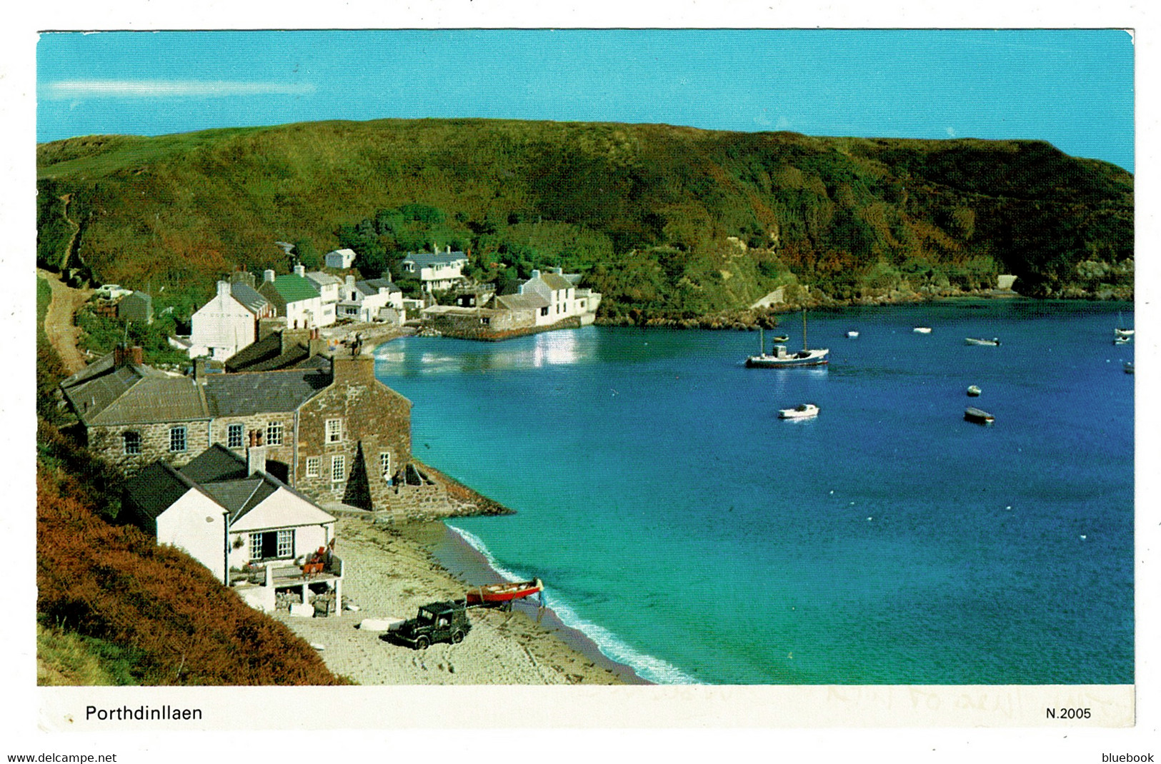 Ref 1530 - 1988 Postcard - Porthdinllaen Harbour & Houses - Caernarvonshire Wales - Caernarvonshire