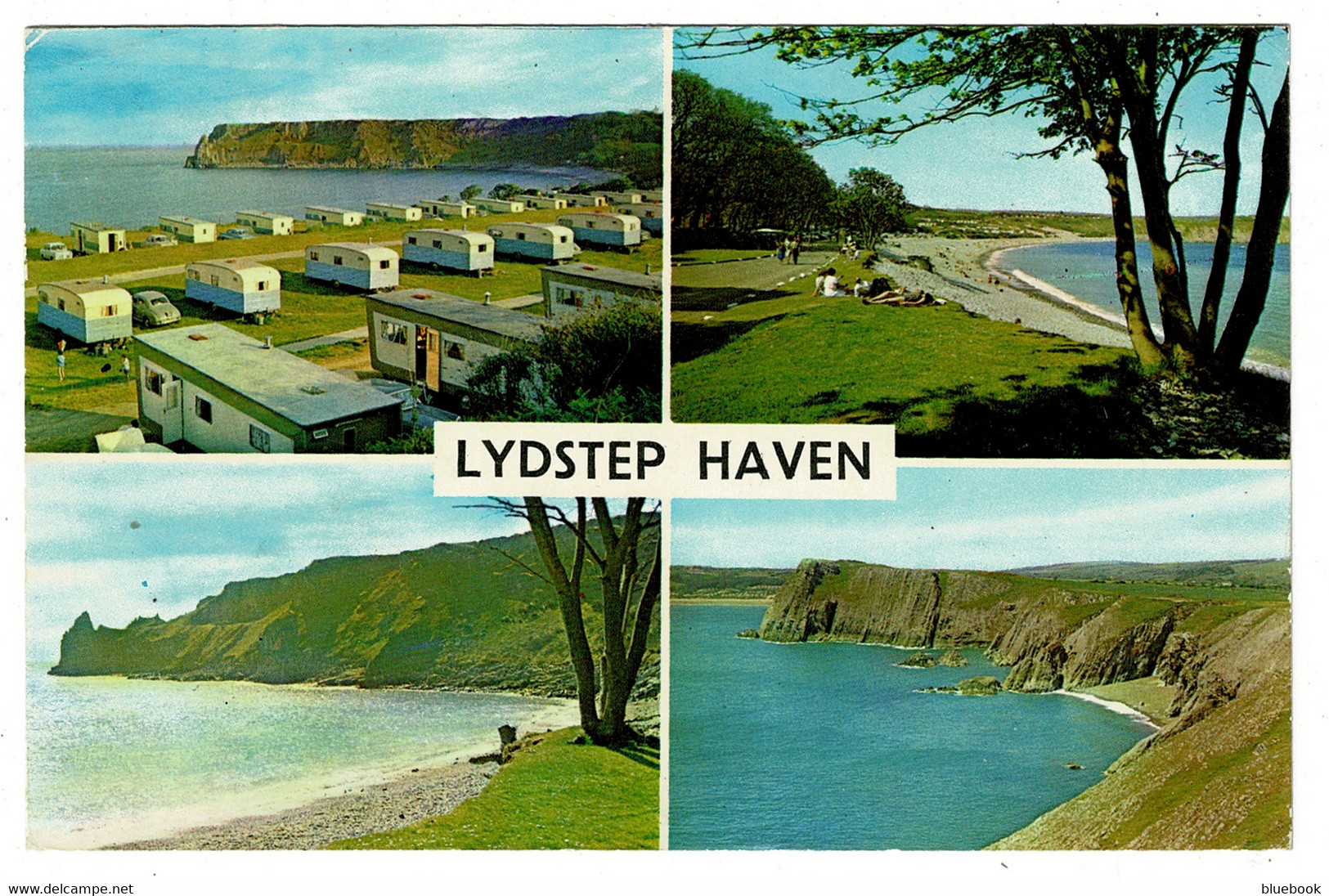 Ref 1530 -  1973 Multiview Postcard - Lydstep Haven Caravan Site Pembrokeshire Wales - Pembrokeshire