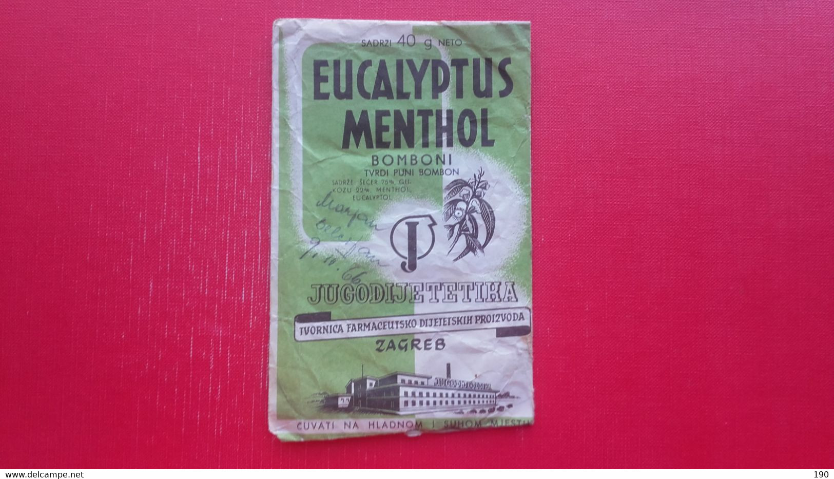Paper Bag.Eucalyptus Menthol Bomboni.Jugodijetetika Zagreb - Material Und Zubehör