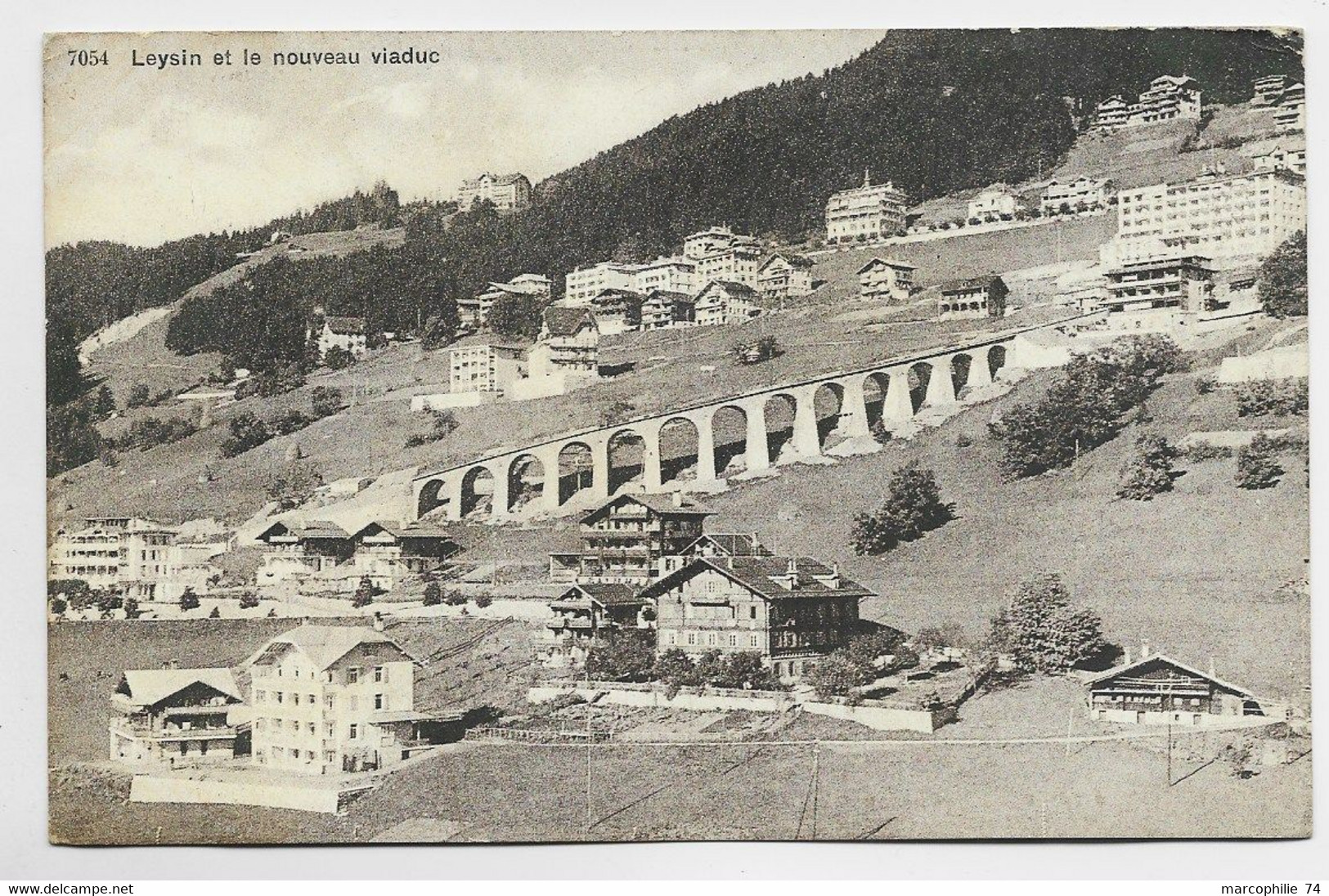 HELVETIA SUISSE SUR CARTE GRIFFE VIOLETTE INTERNEMENT DES PRISONNIERS DE GUERRE LEYSIN SUISSE 1916 - Oblitérations