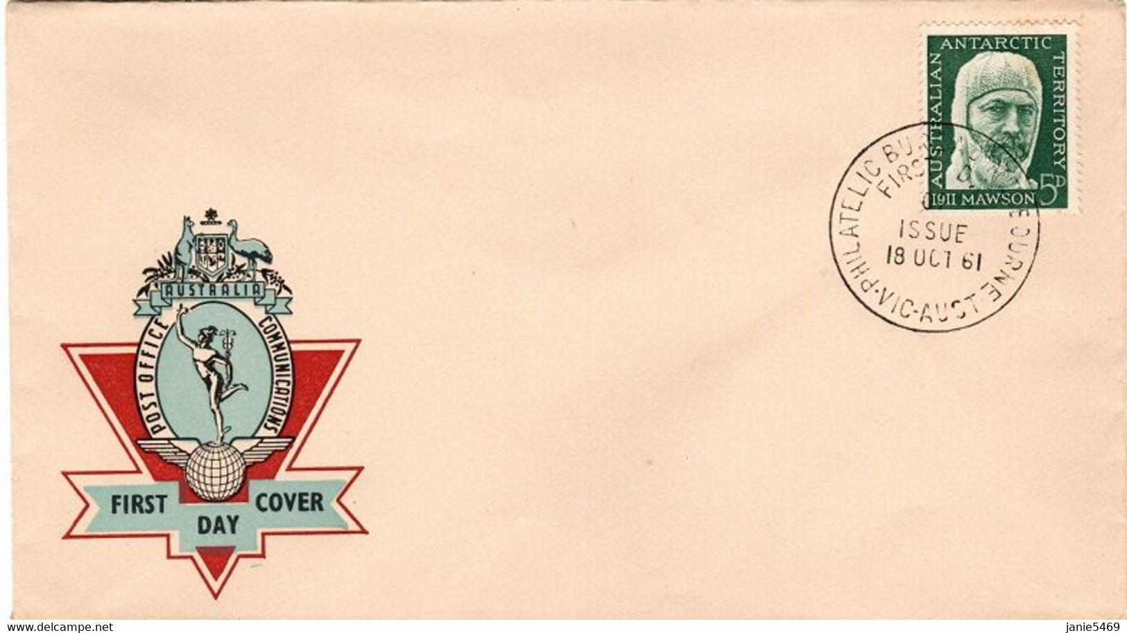 Australian Antarctic Territory 1961 Mawson Official First Day Cover - FDC