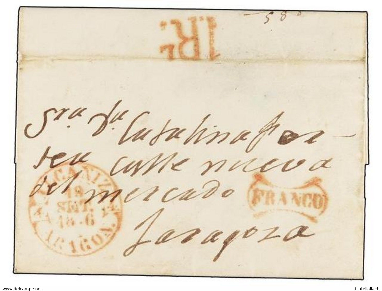 SPAIN: PREPHILATELIC MARKS  DP04 ARAGON - ...-1850 Prefilatelia