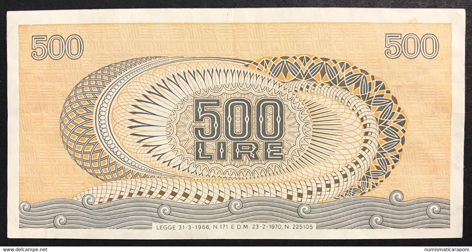 500 LIRE Aretusa 1970 Senza Fibrille E20 R2 RR Bb/spl    LOTTO 2545 - 500 Liras