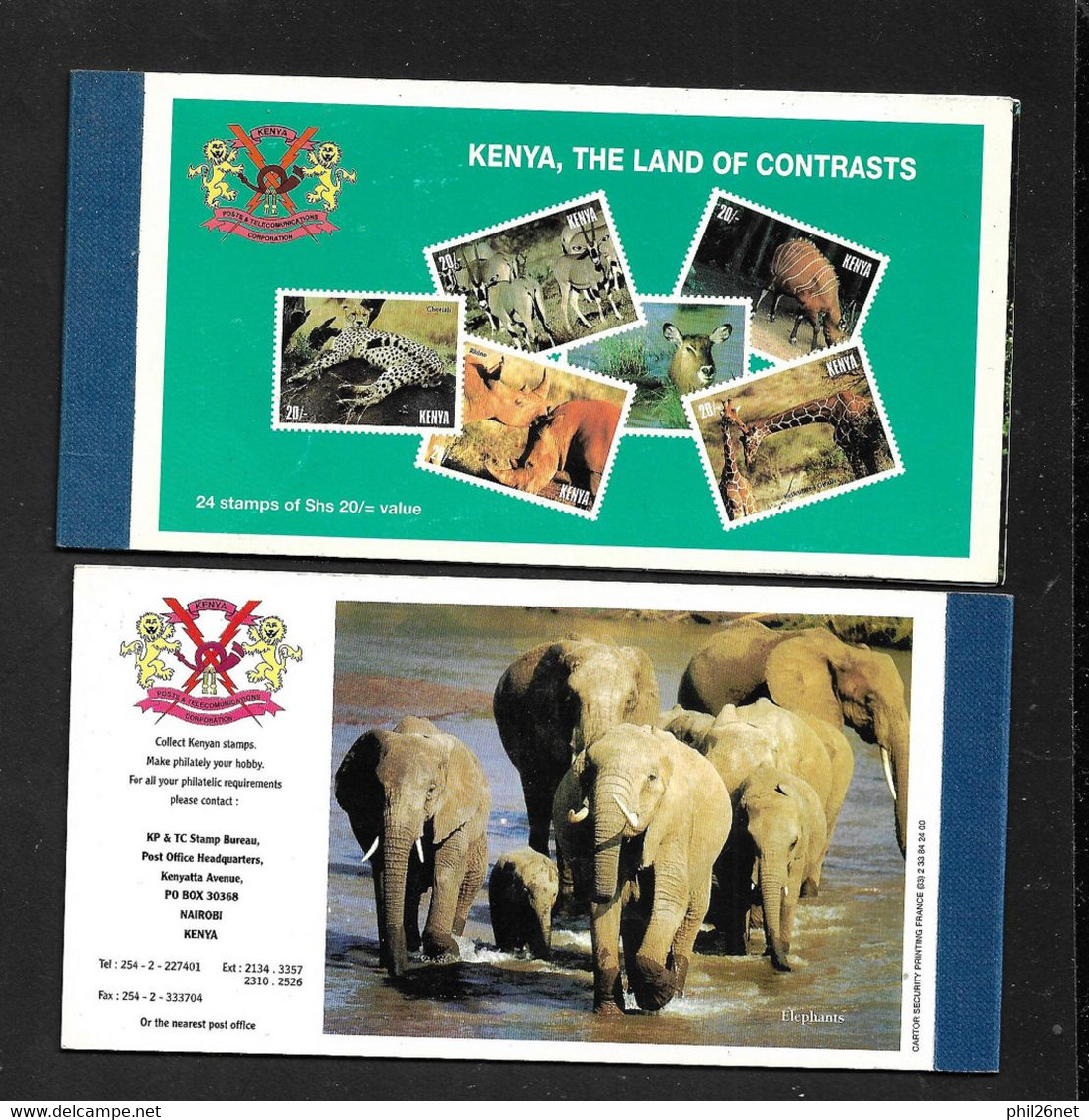 Kenya  Carnet N° C657 Faune Complet 24 Timbres (4 Séries 657 à 662)  + Présentations  Et Histoire Neufs  * *  TB Rare ! - Jirafas