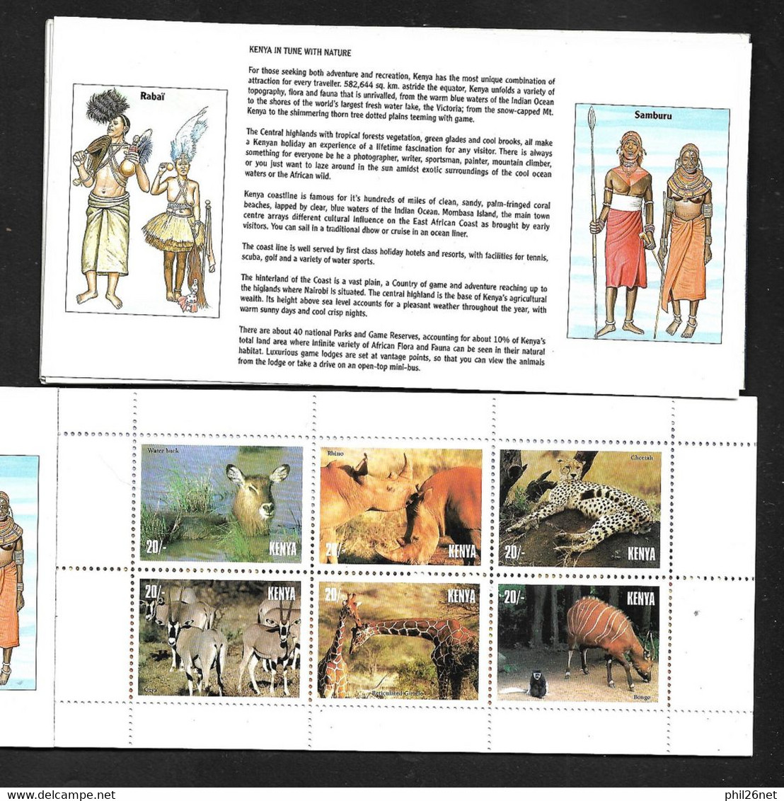 Kenya  Carnet N° C657 Faune Complet 24 Timbres (4 Séries 657 à 662)  + Présentations  Et Histoire Neufs  * *  TB Rare ! - Jirafas