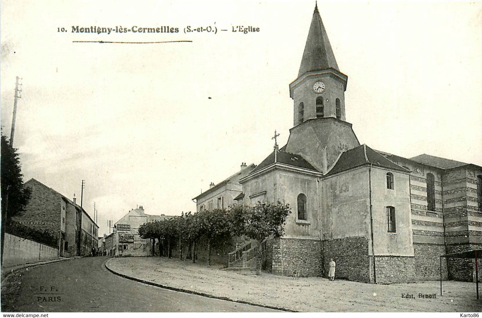 Montigny Les Cormeilles * Route Et Vue Sur L'église Du Village - Montigny Les Cormeilles