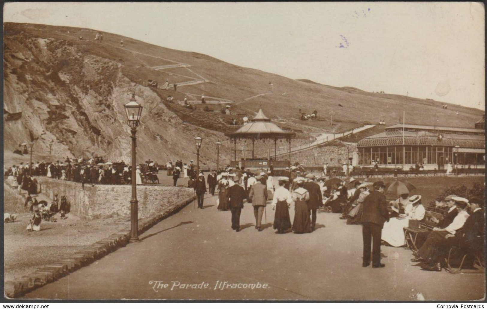 The Parade, Ilfracombe, Devon, 1917 - Harvey Barton RP Postcard - Ilfracombe