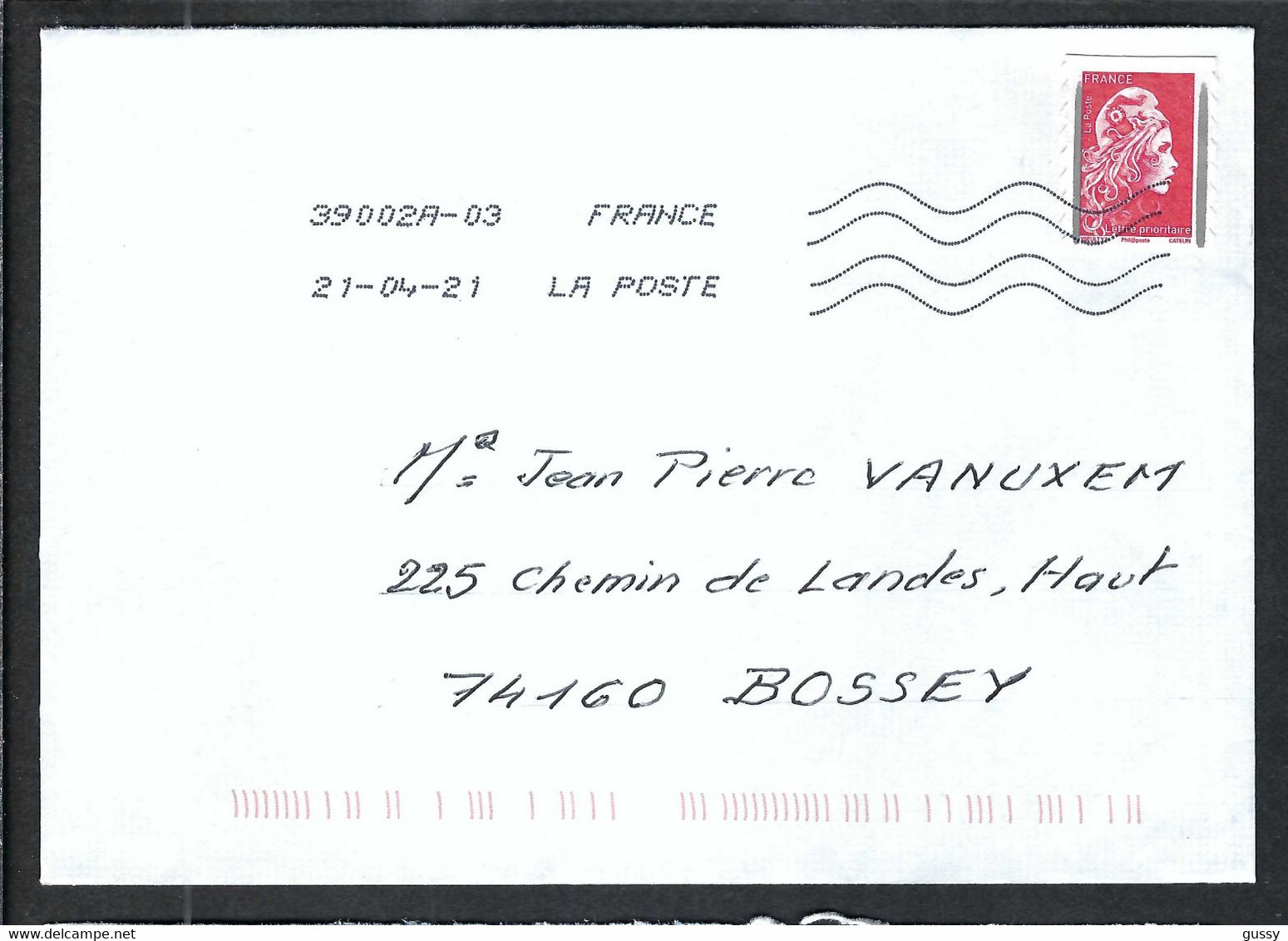 FRANCE 2021: LSC, Var. "bandes De Phosphore Grises" - Storia Postale